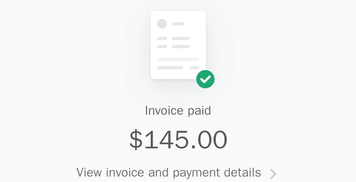 Stripe receipt page: invoice paid, $145.00